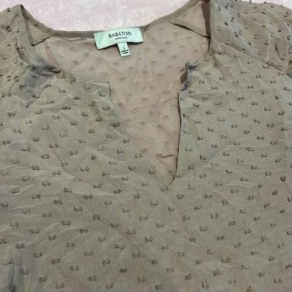 Babaton Aritzia "Augusta" Silk Swiss Dot Blouse - Picture 3 of 14